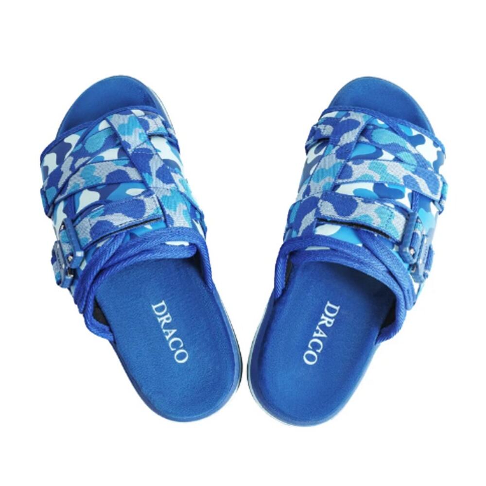 Draco Men's Blue Camo Slide Sandals Size 5-6